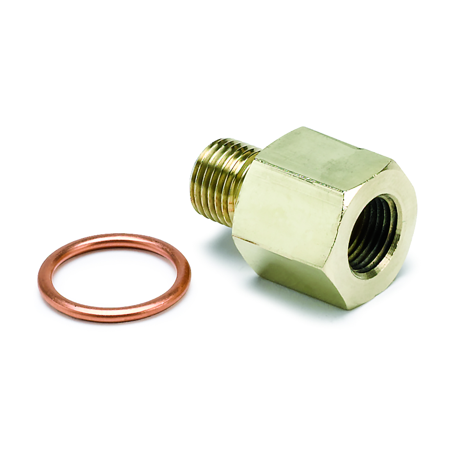 AutoMeter 2265 FITTING, ADAPTER, METRIC, M10X1 MALE TO 1/8\" NPTF FEMALE, BRASS